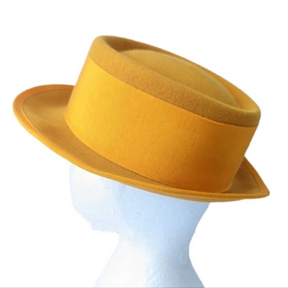Vintage Simon Chang mustard yellow hat - Picture 4 of 9